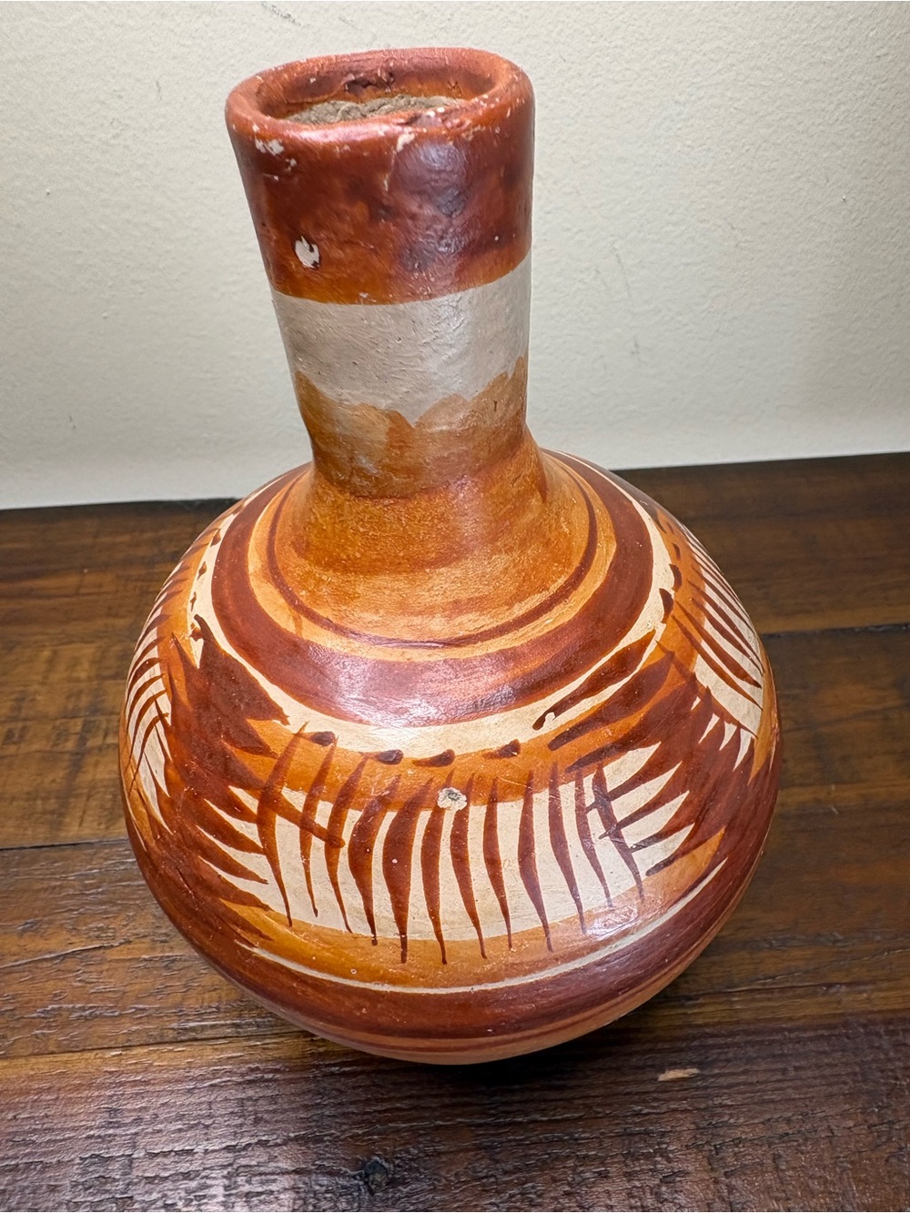 Vintage Mexican Pottery Jug Hand Crafted In Tonala - Picture 4 of 8